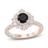 Thumbnail Image 1 of Pnina Tornai Round-Cut Black Diamond & White Diamond Halo Engagement Ring 1-3/4 ct tw 14K Rose Gold