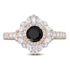 Thumbnail Image 3 of Pnina Tornai Round-Cut Black Diamond & White Diamond Halo Engagement Ring 1-3/4 ct tw 14K Rose Gold