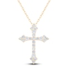 Thumbnail Image 0 of Diamond Flared Cross Necklace 1/2 ct tw 10K Yellow Gold 18"