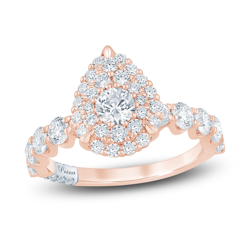 Pnina Tornai Multi-Diamond Pear-Shaped Engagement Ring 2 ct tw 14K Rose Gold