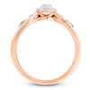 Thumbnail Image 2 of Multi-Diamond Pear-Shaped Halo Promise Ring 1/4 ct tw 10K Rose Gold