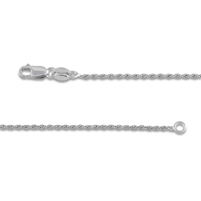 Solid Diamond-Cut Rope Chain Necklace 1.3mm Sterling Silver 18"