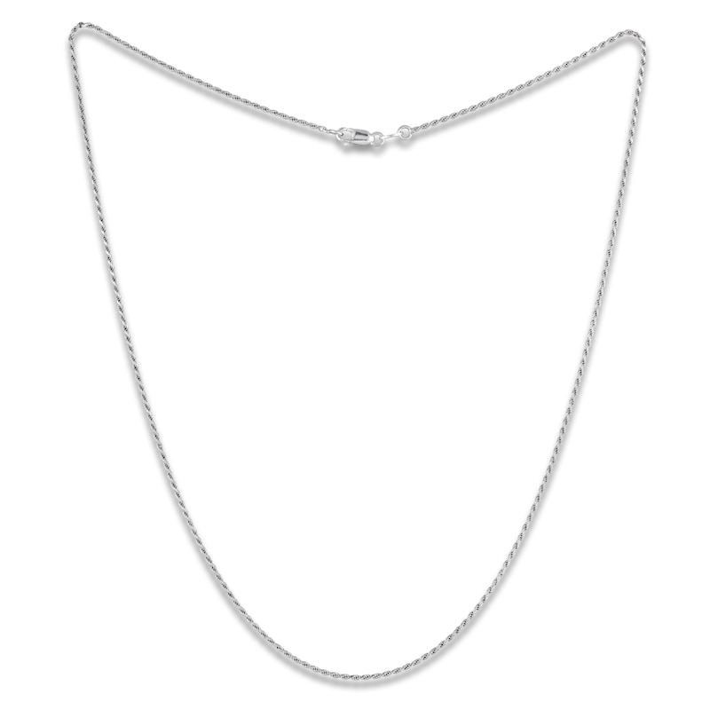 Solid Diamond-Cut Rope Chain Necklace 1.3mm Sterling Silver 18"