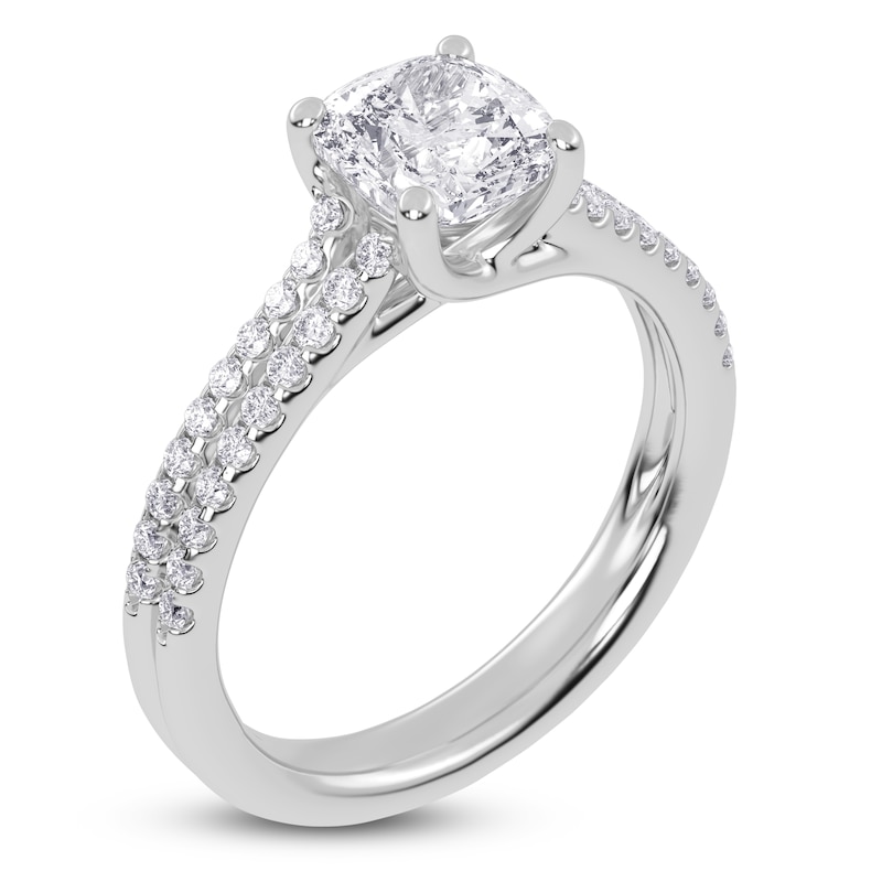 Lab-Created Cushion-Cut Diamond Engagement Ring 1-1/4 ct tw 14K White Gold