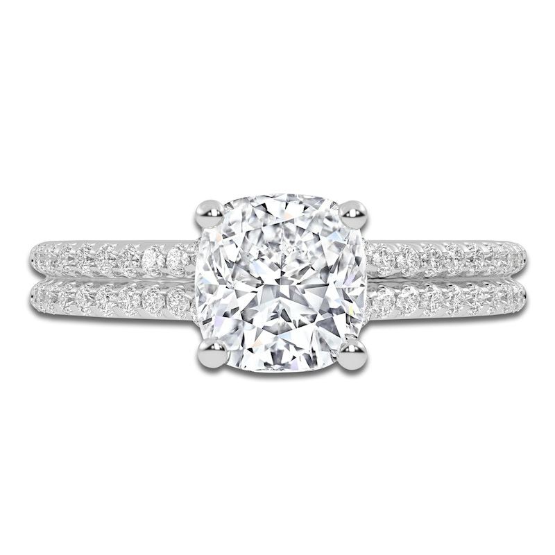 Lab-Created Cushion-Cut Diamond Engagement Ring 1-1/4 ct tw 14K White Gold