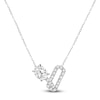 Thumbnail Image 1 of Oval & Round-Cut Lab-Created Diamond Paperclip Link Necklace 2 ct tw 14K White Gold 18&quot;