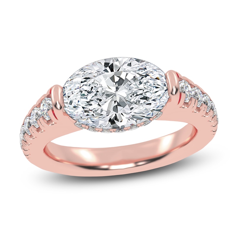 Main Image 1 of Oval-Cut Created By Jared Studio Lab-Created Diamond Engagement Ring 3-1/2 ct tw 14K Rose Gold