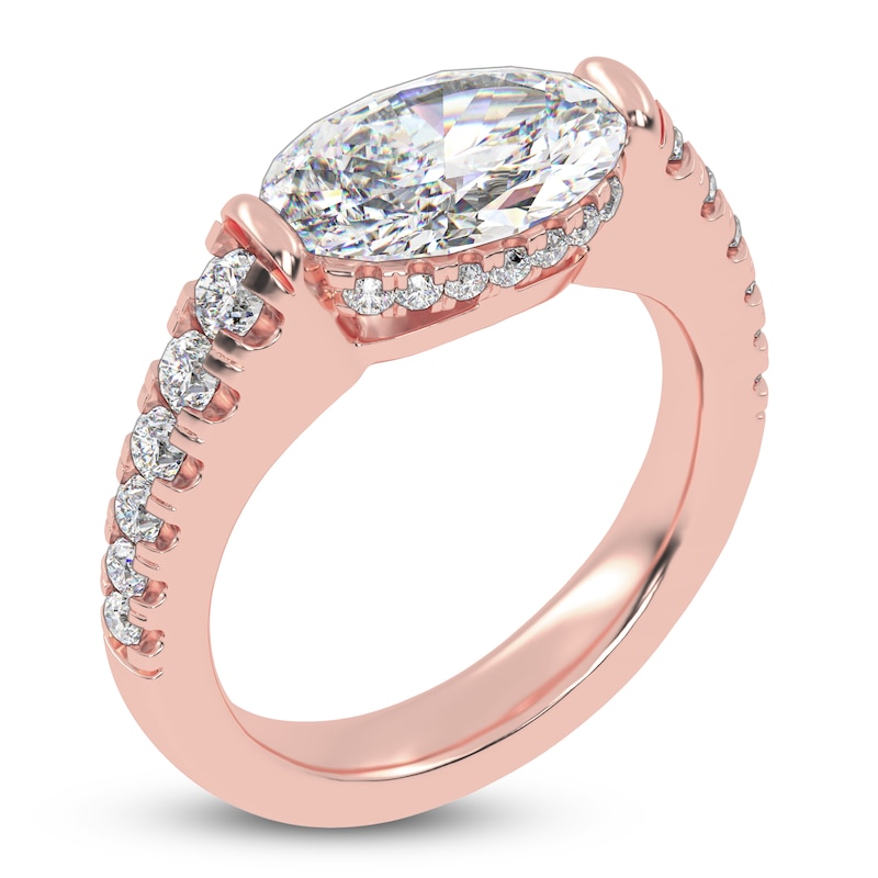 Main Image 2 of Oval-Cut Created By Jared Studio Lab-Created Diamond Engagement Ring 3-1/2 ct tw 14K Rose Gold