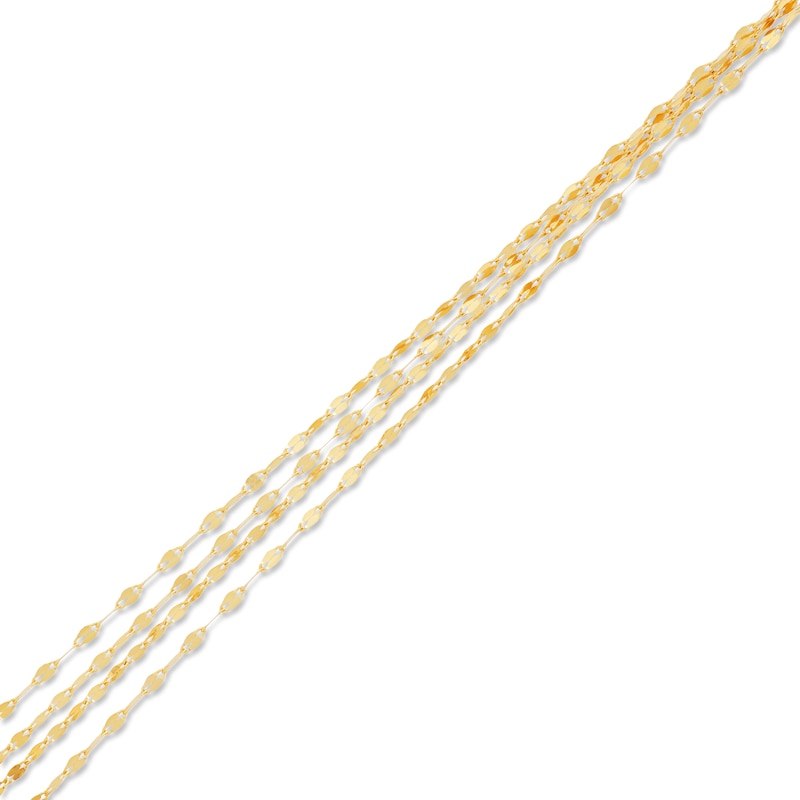 Main Image 2 of Italia D'Oro Solid Four-Strand Valentino Mirror Chain Necklace 14K Yellow Gold 17&quot;