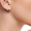 Thumbnail Image 4 of Natural Amethyst & Diamond Teardrop Stud Earrings 1/10 ct tw 10K Yellow Gold