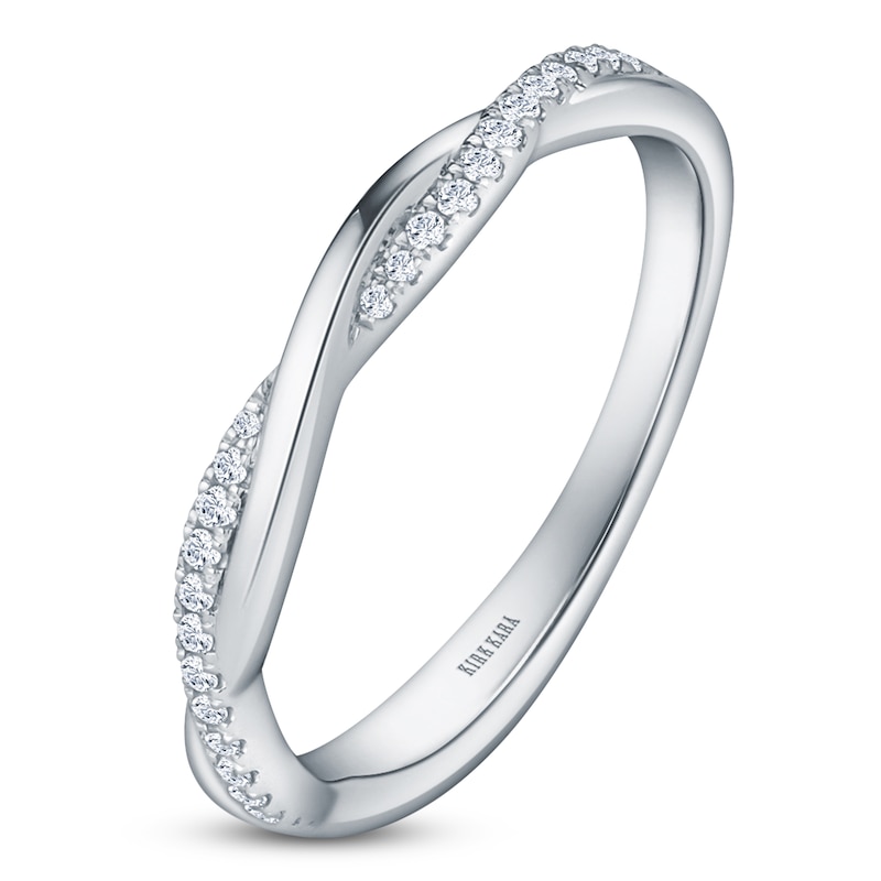 Main Image 2 of Kirk Kara Diamond Twist Wedding Band 1/6 ct tw Platinum