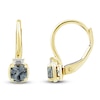 Thumbnail Image 1 of Montana Blue Cushion-Cut Natural Sapphire & Diamond Drop Earrings 1/20 ct tw 14K Yellow Gold