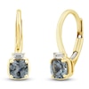 Thumbnail Image 2 of Montana Blue Cushion-Cut Natural Sapphire & Diamond Drop Earrings 1/20 ct tw 14K Yellow Gold