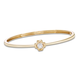 Unspoken Diamond Solitaire Bangle Bracelet 1/2 ct tw 14K Yellow Gold 7.25&quot; (I1/I)