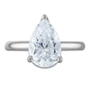 Thumbnail Image 3 of Pear-Shaped Lab-Created Diamond Solitaire Plus Engagement Ring 2-1/2 ct tw Platinum (VS2/F)