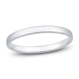 Comfort Fit Wedding Band 10K White Gold 2mm Size 7