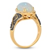 Thumbnail Image 2 of Le Vian Silhouette Elongated Pear-Shaped Natural Opal Ring 1/3 ct tw Diamonds 14K Honey Gold