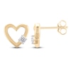 Thumbnail Image 1 of Diamond Solitaire Heart Stud Earrings 1/10 ct tw 10K Yellow Gold