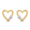 Thumbnail Image 3 of Diamond Solitaire Heart Stud Earrings 1/10 ct tw 10K Yellow Gold