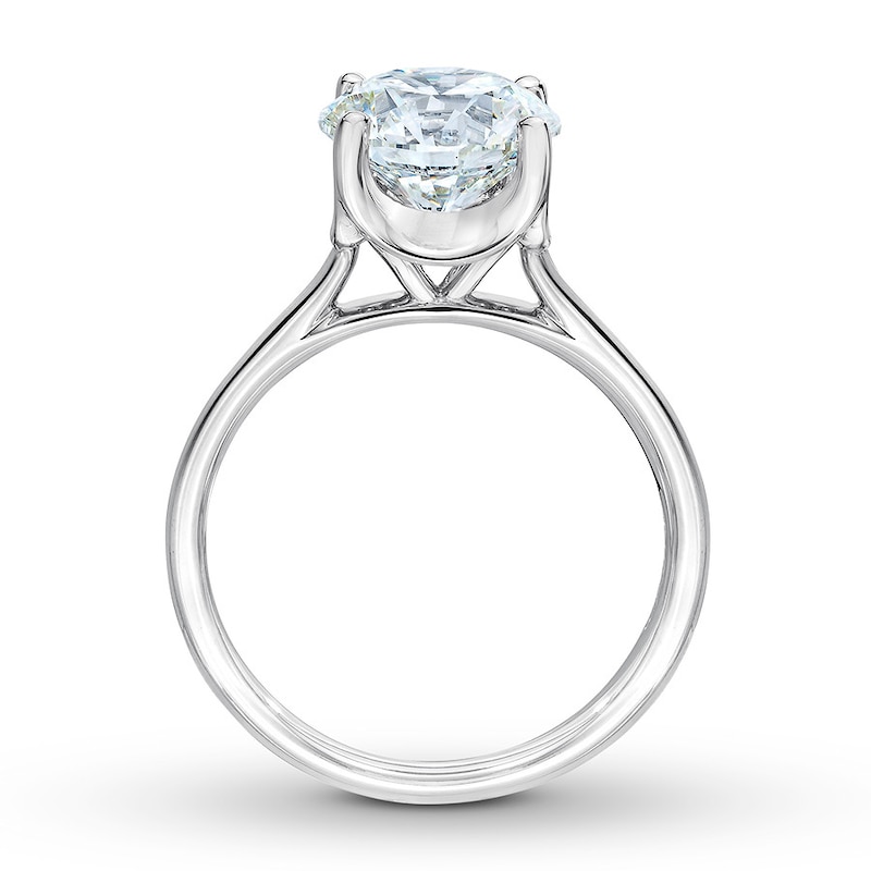 Main Image 2 of The Leo First Light Diamond Solitaire Ring 3 carats 14K White Gold