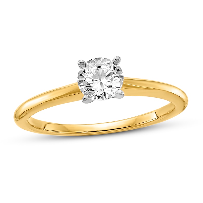 Diamond Solitaire Engagement Ring 1/2 ct tw Round 14K Two-Tone Gold (I1/I)