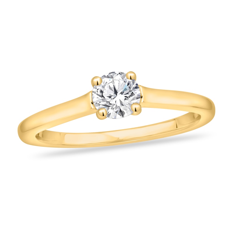 Diamond Solitaire Ring 1/2 Carat Round-cut 14K Yellow Gold (I2/I)