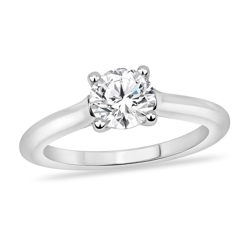 Diamond Solitaire Ring 1 carat Round-cut 14K White Gold (I2/I)