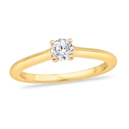 Diamond Solitaire Engagement Ring 1/3 ct tw Round-cut 14K Yellow Gold (I2/I)