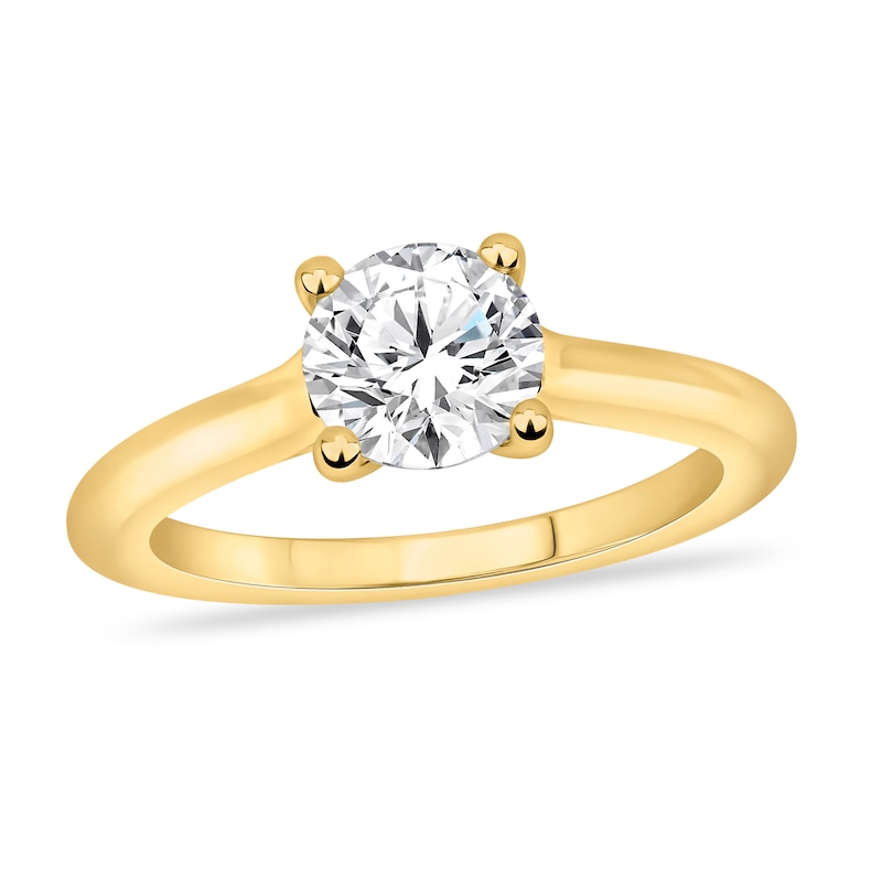 Diamond Solitaire Ring 1/2 Carat Round-cut 14K Yellow Gold (I2/I)