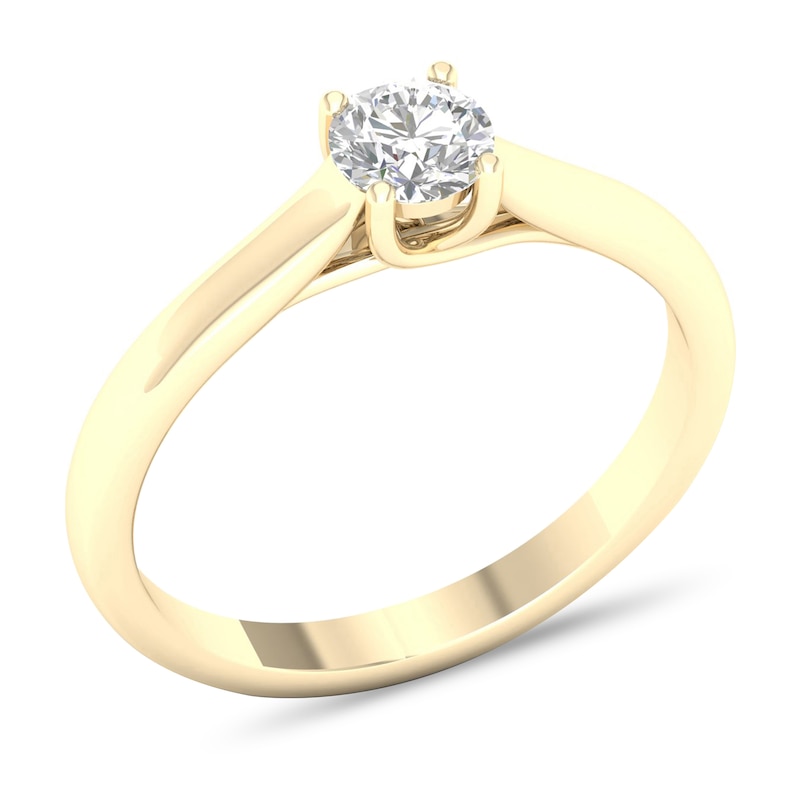 Main Image 4 of Diamond Solitaire Ring 1/4 ct tw Round-cut 14K Yellow Gold (SI2/I)