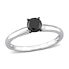 Thumbnail Image 0 of Black Diamond Solitaire Engagement Ring 3/4 ct tw Round-cut 14K White Gold