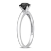 Thumbnail Image 1 of Black Diamond Solitaire Engagement Ring 3/4 ct tw Round-cut 14K White Gold