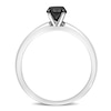 Thumbnail Image 2 of Black Diamond Solitaire Engagement Ring 3/4 ct tw Round-cut 14K White Gold