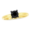 Thumbnail Image 0 of Black Diamond Solitaire Engagement Ring 1 ct tw Round-cut 14K Yellow Gold