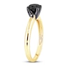 Thumbnail Image 1 of Black Diamond Solitaire Engagement Ring 1 ct tw Round-cut 14K Yellow Gold