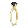 Thumbnail Image 1 of Black Diamond Solitaire Engagement Ring 1-1/2 ct tw Round-cut 14K Yellow Gold