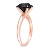 Thumbnail Image 1 of Black Diamond Solitaire Engagement Ring 3 ct tw Round-cut 14K Rose Gold