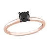 Thumbnail Image 0 of Black Diamond Solitaire Engagement Ring 3/4 ct tw Round-cut 14K Rose Gold