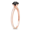 Thumbnail Image 1 of Black Diamond Solitaire Engagement Ring 3/4 ct tw Round-cut 14K Rose Gold