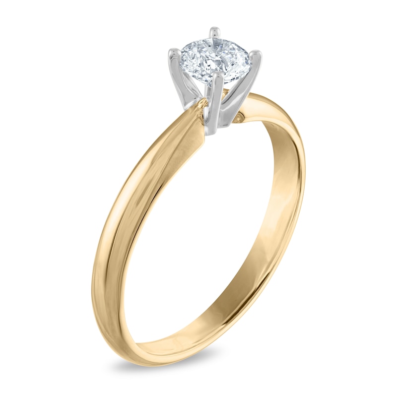 Diamond Solitaire Ring 1/2 ct tw Round 14K Two-Tone (I2/I)