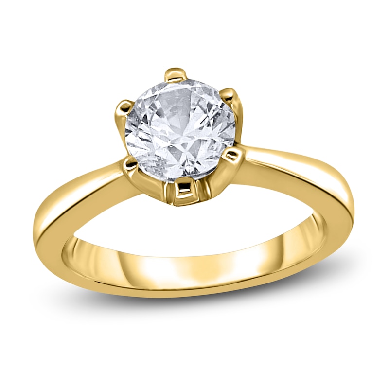 Main Image 1 of Diamond Solitaire Ring 1 ct tw Round 14K Yellow Gold (I2/I)