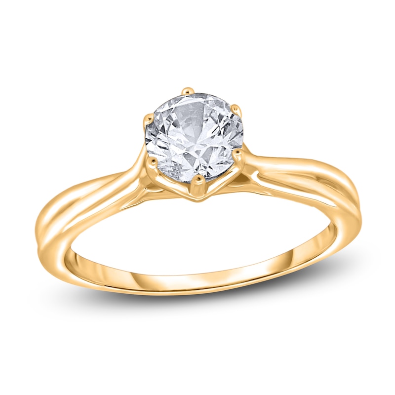 Main Image 1 of Diamond Solitaire Twist Engagement Ring 1-1/2 ct tw Round 14K Yellow Gold (I2/I)