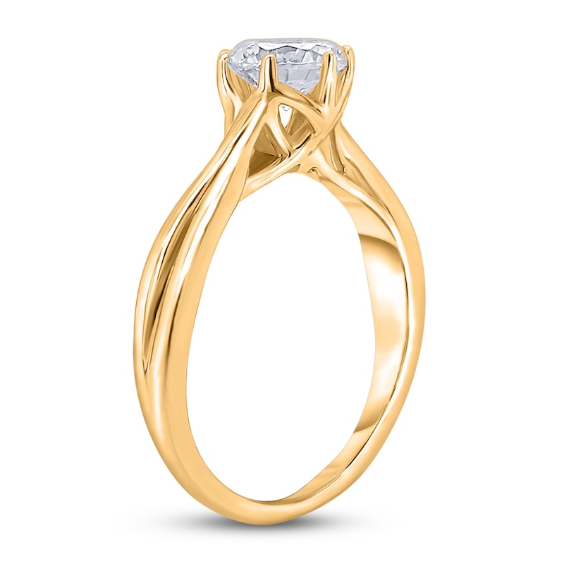 Main Image 2 of Diamond Solitaire Twist Engagement Ring 1-1/2 ct tw Round 14K Yellow Gold (I2/I)