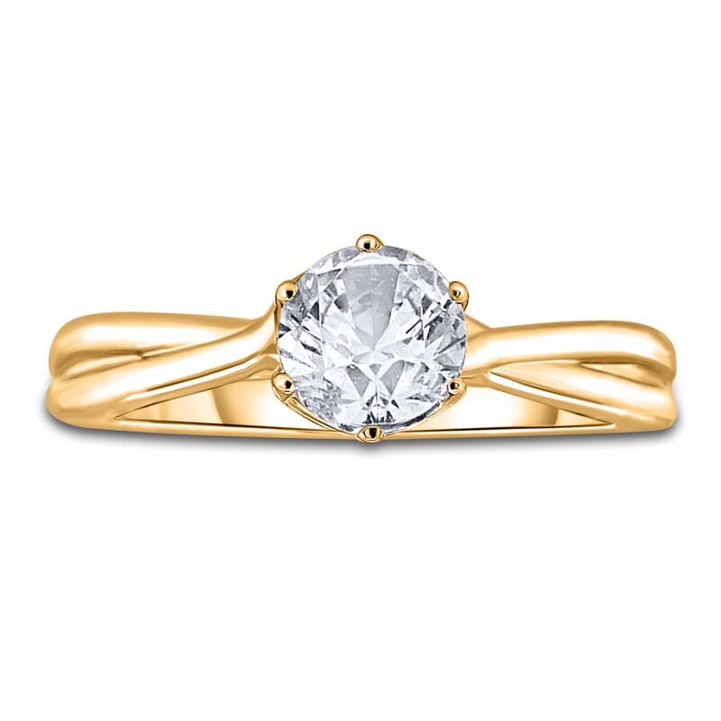 Main Image 3 of Diamond Solitaire Twist Engagement Ring 1-1/2 ct tw Round 14K Yellow Gold (I2/I)