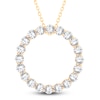 Thumbnail Image 1 of Diamond Circle Pendant Necklace 5 ct tw Round 14K Yellow Gold 18&quot;