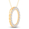 Thumbnail Image 2 of Diamond Circle Pendant Necklace 5 ct tw Round 14K Yellow Gold 18&quot;