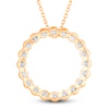 Thumbnail Image 3 of Diamond Circle Pendant Necklace 5 ct tw Round 14K Yellow Gold 18&quot;