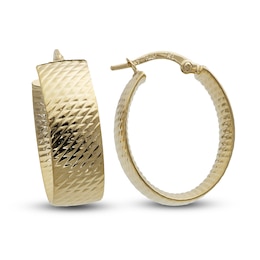 Hollow Hoop Earrings 10K Yellow Gold 22mm