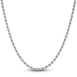 Solid Rope Chain Necklace Sterling Silver 22&quot; 4mm