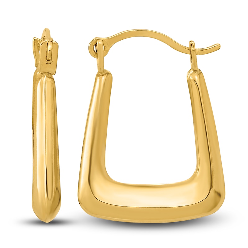 Polished Hoop Earrings 14K Gold 15mm